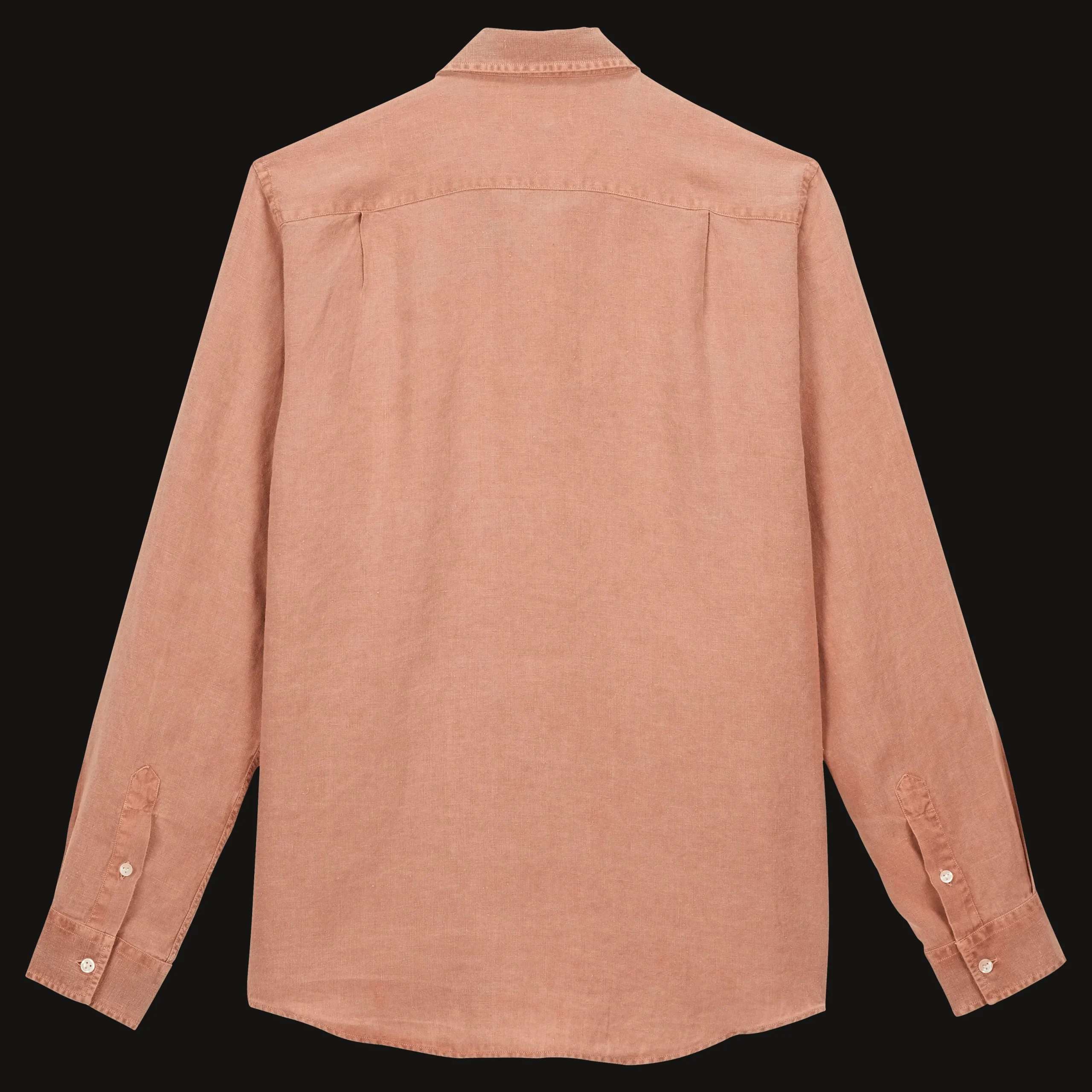 Sale Vilebrequin Men Linen Shirt Solid Pottery/Orange