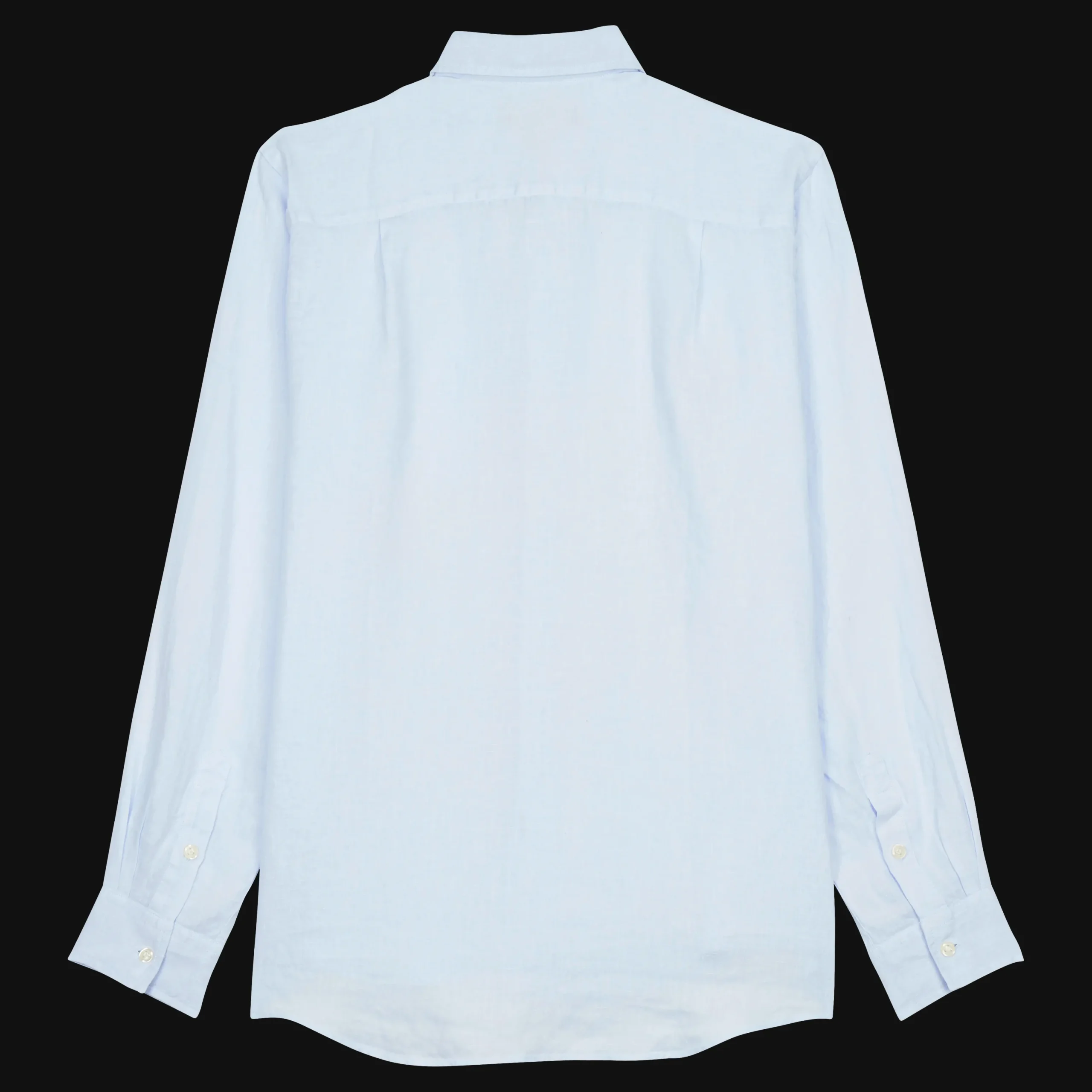 Fashion Vilebrequin Men Linen Shirt Solid Sky Blue/Blue