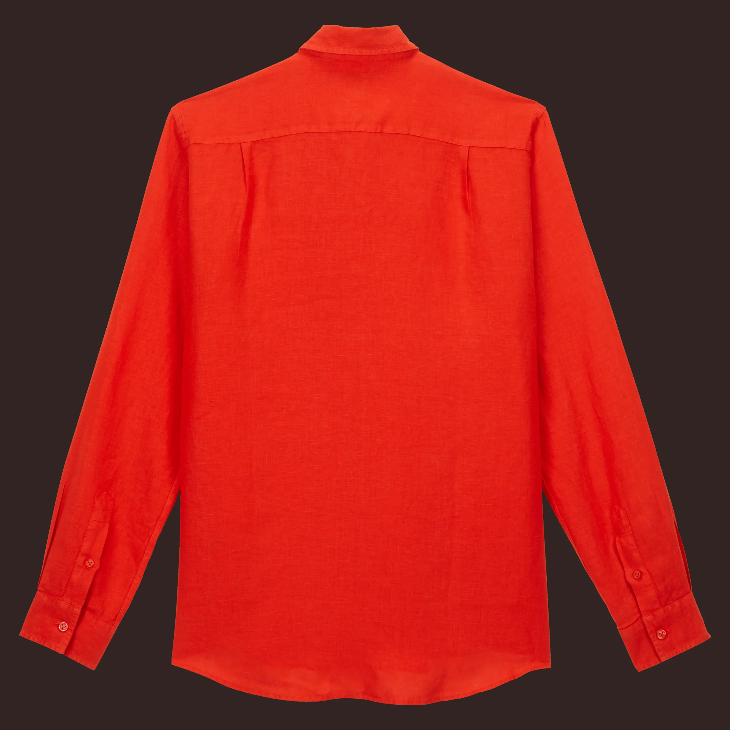 Flash Sale Vilebrequin Men Linen Shirt Solid Poppy Red/Red