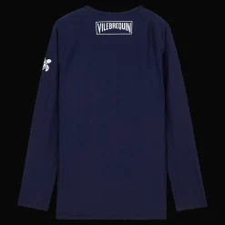 Store Vilebrequin Men Long Sleeves Zipper Rashguard Solid Navy/Blue