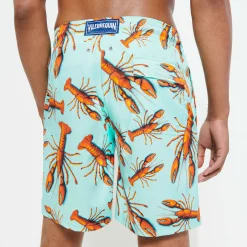 Cheap Vilebrequin Men Long Swim Trunks Lobster Lagoon/Blue