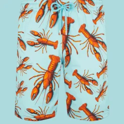 Cheap Vilebrequin Men Long Swim Trunks Lobster Lagoon/Blue