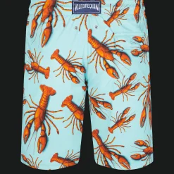 Cheap Vilebrequin Men Long Swim Trunks Lobster Lagoon/Blue