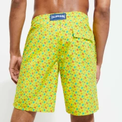Store Vilebrequin Men Long Swim Trunks Micro Tortues Rainbow Ginger/Green
