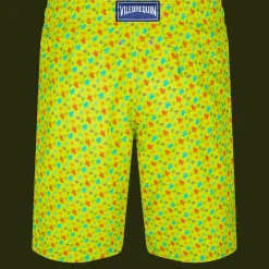 Store Vilebrequin Men Long Swim Trunks Micro Tortues Rainbow Ginger/Green