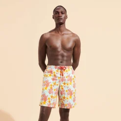 Online Vilebrequin Men Long Swim Trunks Starlettes & Coraux Thalassa/Blue