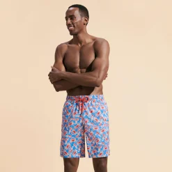 Discount Vilebrequin Men Long Swimwear Ultra-Light And Packable Crabs & Shrimps Earthenware/Blue