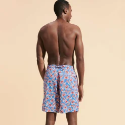 Discount Vilebrequin Men Long Swimwear Ultra-Light And Packable Crabs & Shrimps Earthenware/Blue