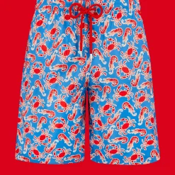 Discount Vilebrequin Men Long Swimwear Ultra-Light And Packable Crabs & Shrimps Earthenware/Blue