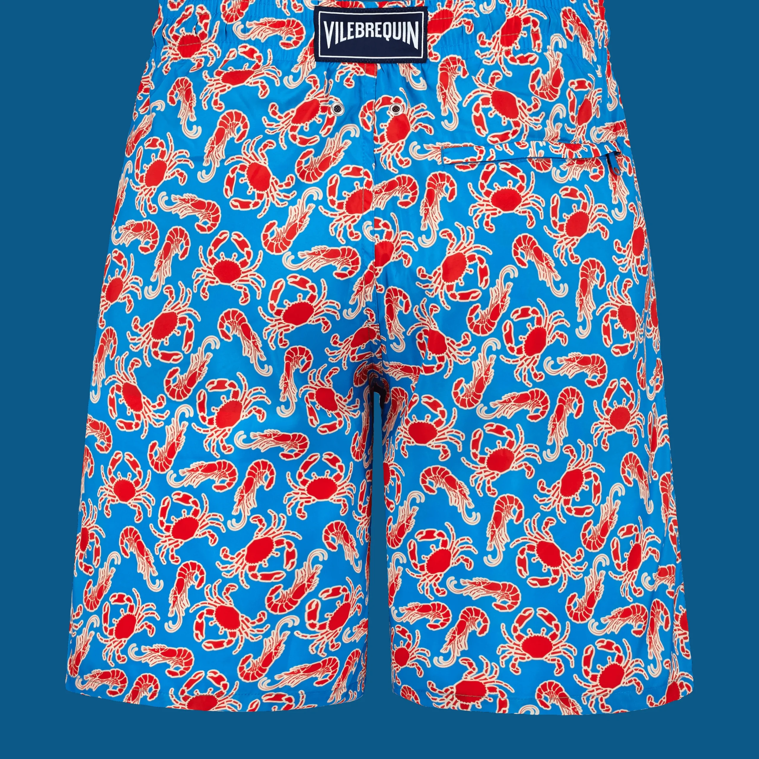 Discount Vilebrequin Men Long Swimwear Ultra-Light And Packable Crabs & Shrimps Earthenware/Blue