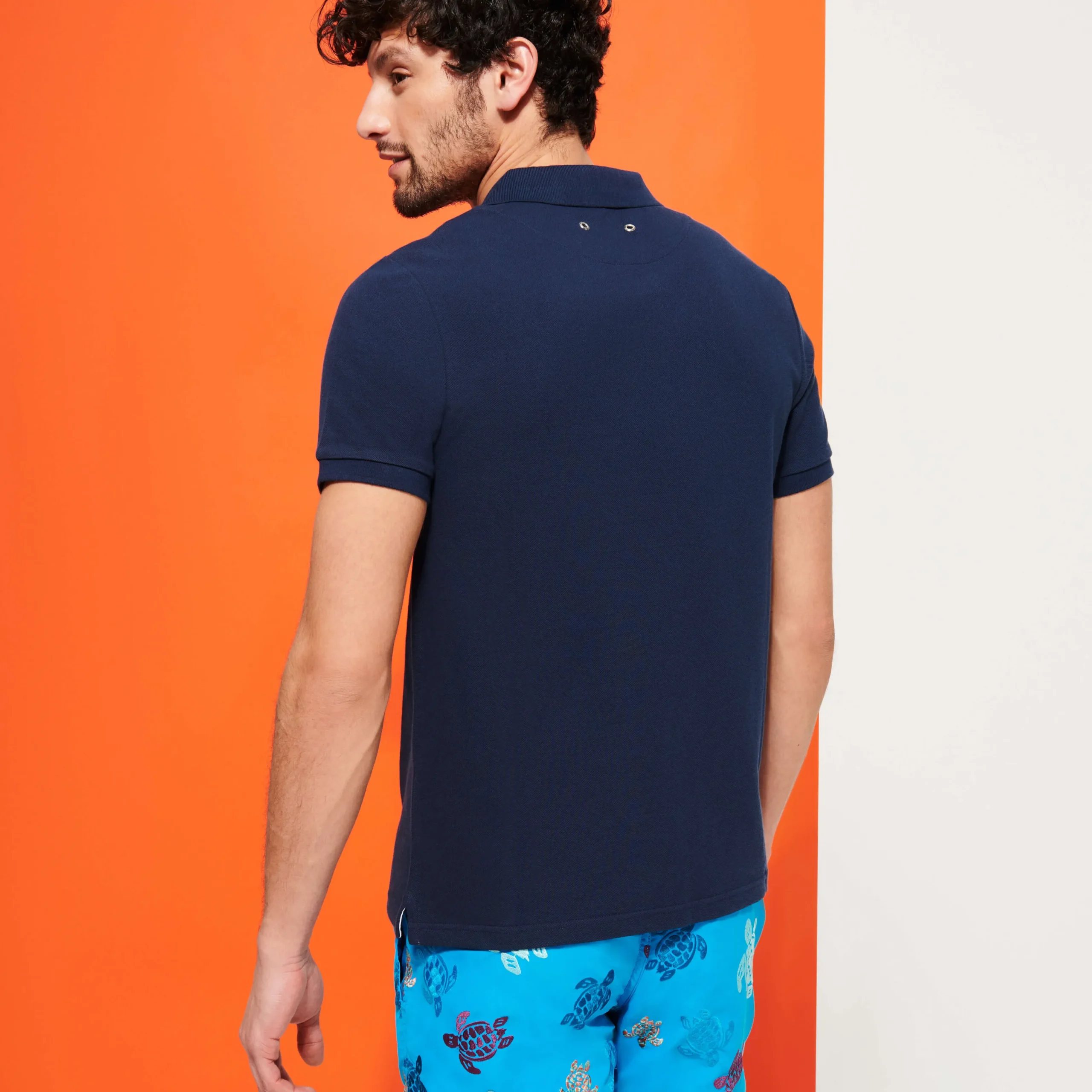 Hot Vilebrequin Men Organic Cotton Pique Polo Shirt Solid Navy/Blue