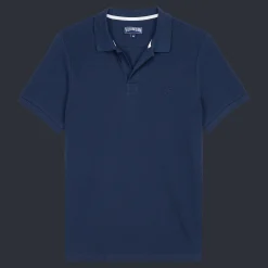 Hot Vilebrequin Men Organic Cotton Pique Polo Shirt Solid Navy/Blue