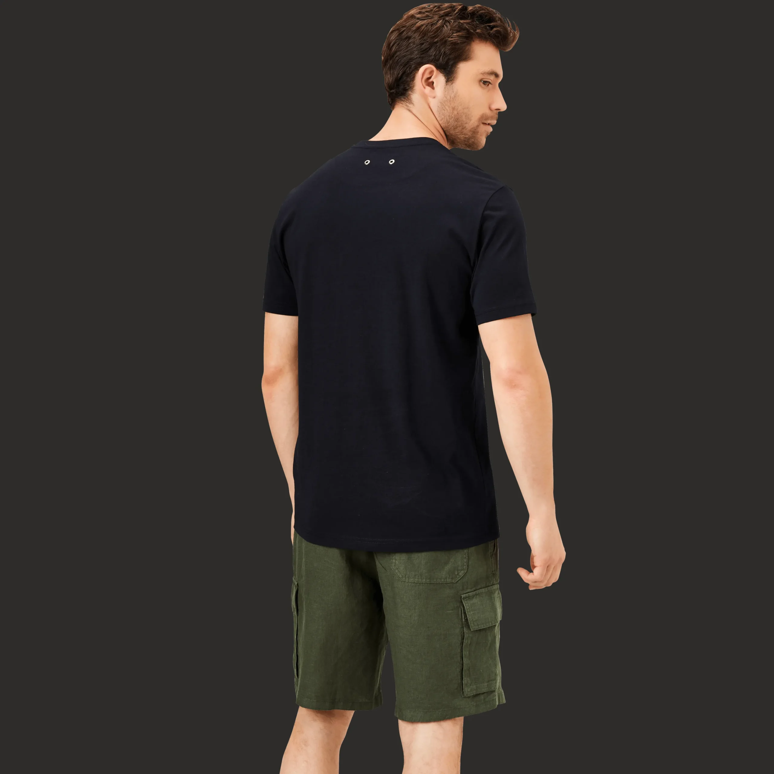 Store Vilebrequin Men Organic Cotton T-Shirt Solid Black/Black