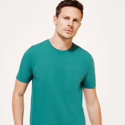 Hot Vilebrequin Men Organic Cotton T-Shirt Solid Linden/Green
