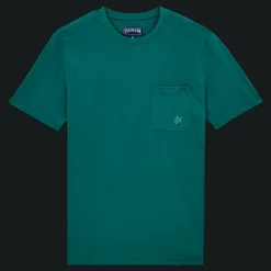 Hot Vilebrequin Men Organic Cotton T-Shirt Solid Linden/Green