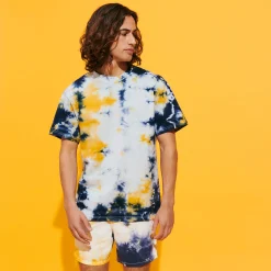 Hot Vilebrequin Men Organic Cotton T-Shirt Tie & Dye Navy/Blue