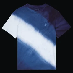 New Vilebrequin Men Organic Cotton T-Shirt Tie & Dye Earthenware/Blue