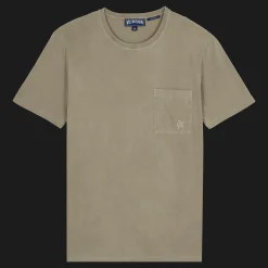 Outlet Vilebrequin Men Organic Cotton T-Shirt Solid Eucalyptus/Green
