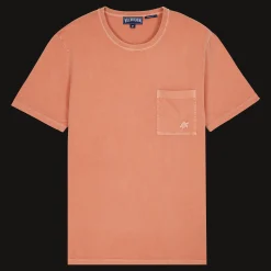 Flash Sale Vilebrequin Men Organic Cotton T-Shirt Solid Pottery/Orange