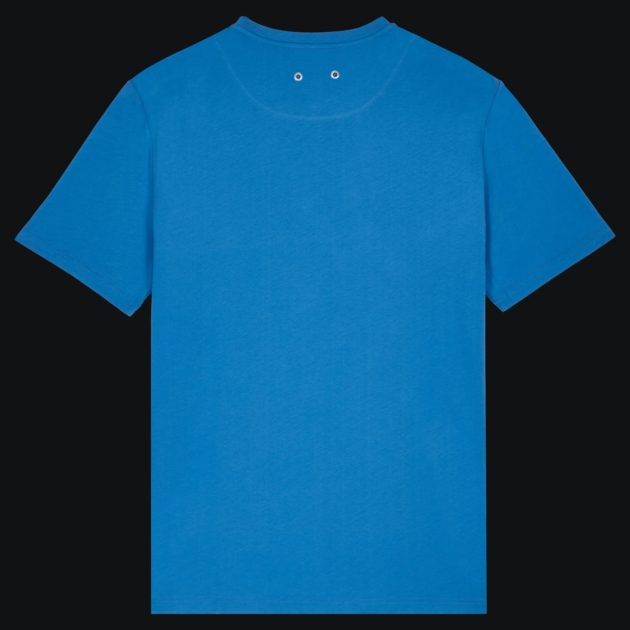 Best Vilebrequin Men Organic Cotton T-Shirt Solid Earthenware/Blue