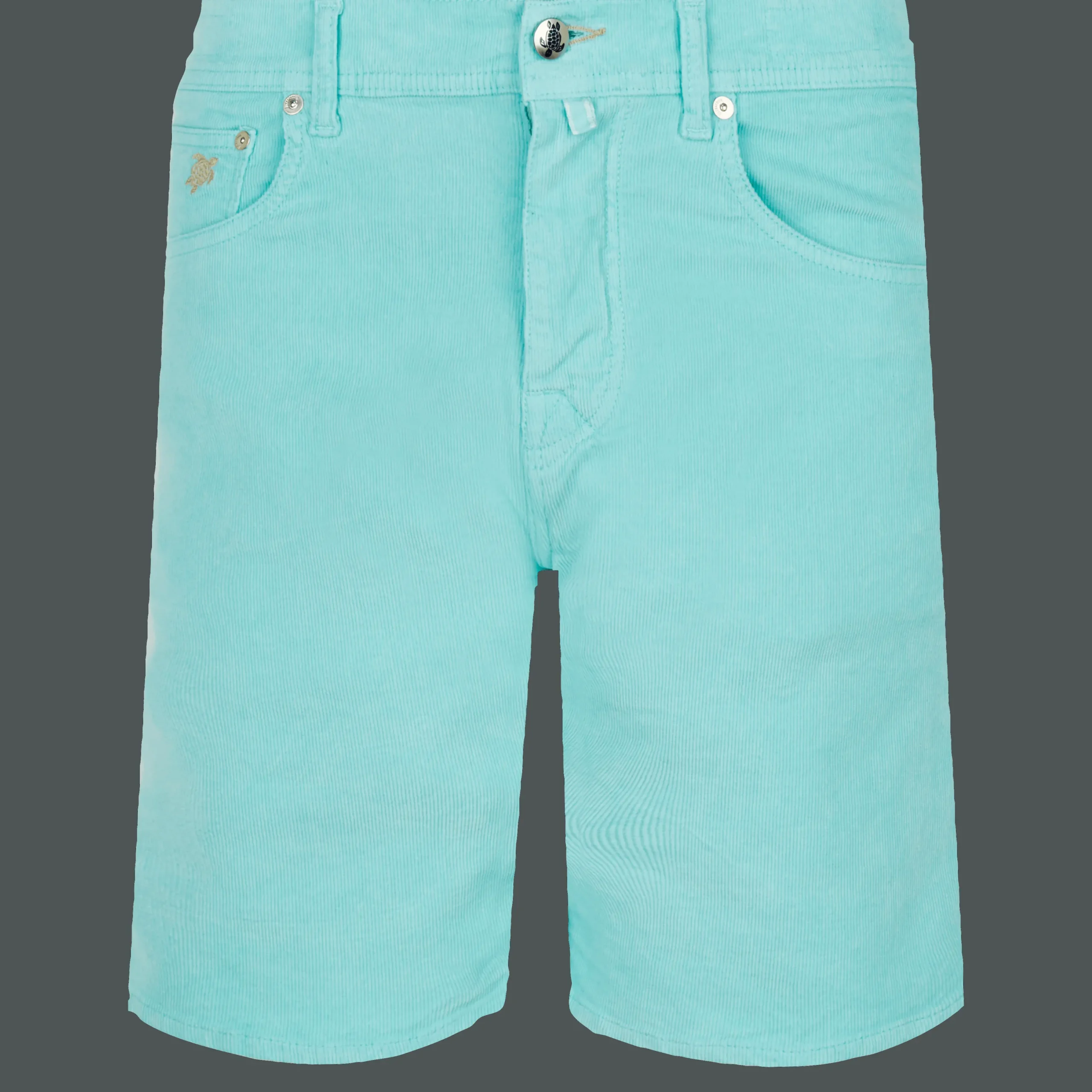 Sale Vilebrequin Men 5-Pocket Corduroy 2000 Lines Bermuda Shorts Lagoon/Blue