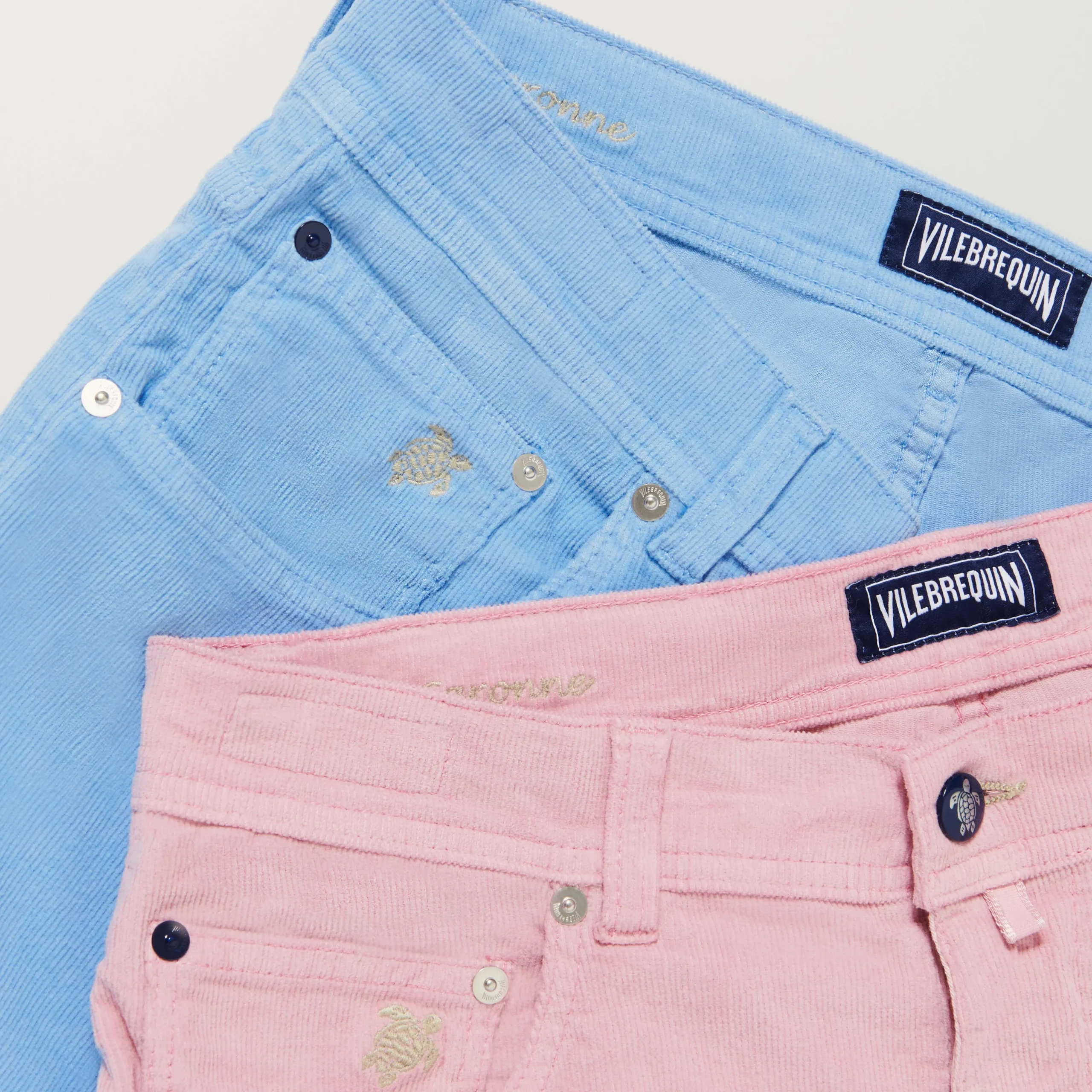 Cheap Vilebrequin Men 5-Pocket Corduroy 2000 Lines Bermuda Shorts Pastel Pink/Pink
