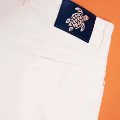Online Vilebrequin Men 5-Pocket Velvet Pants Regular Fit Off White/White
