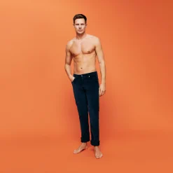 Shop Vilebrequin Men 5-Pocket Velvet Pants Regular Fit Navy/Blue