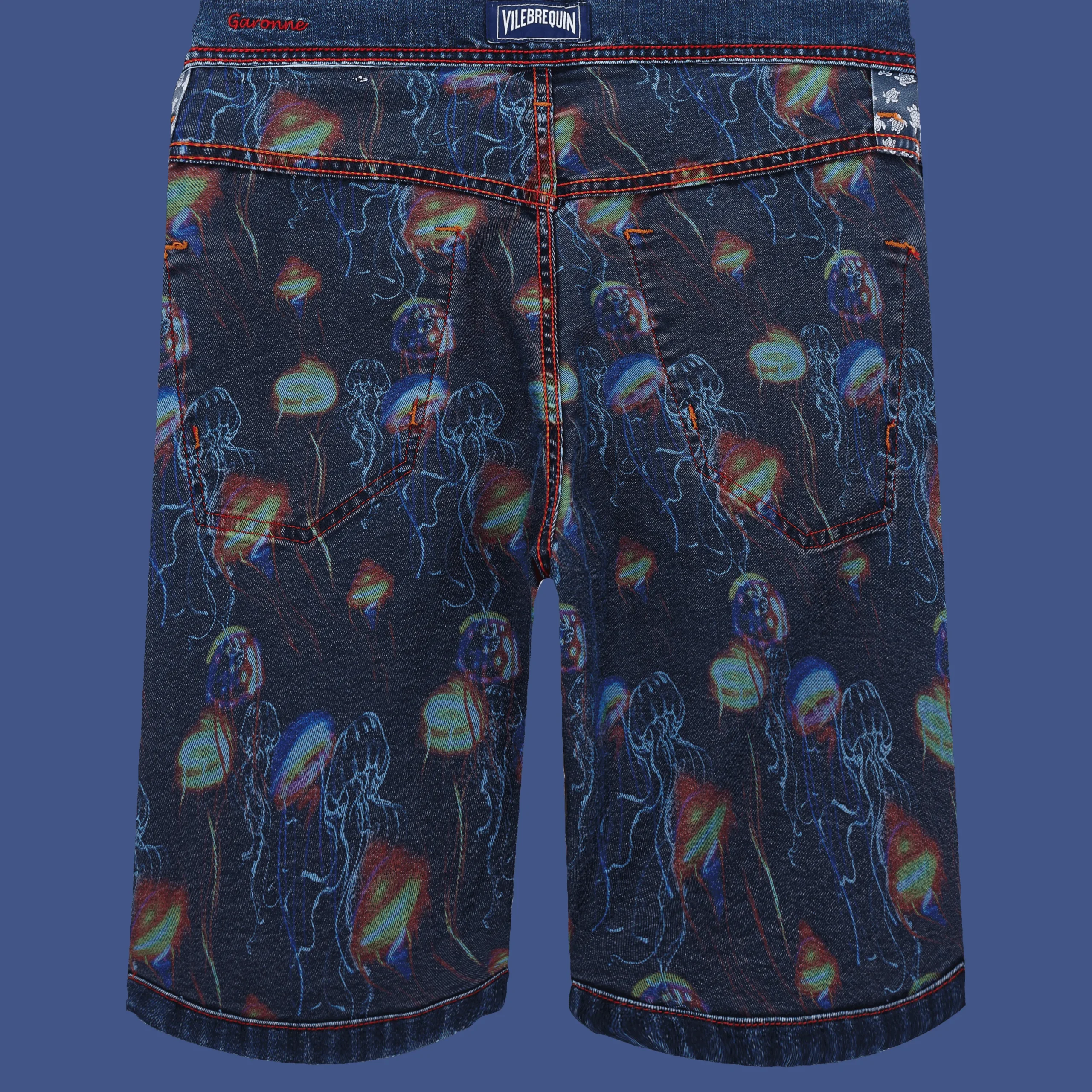Shop Vilebrequin Men 5-Pockets Denim Bermuda Neo Medusa Med Denim W2/Blue