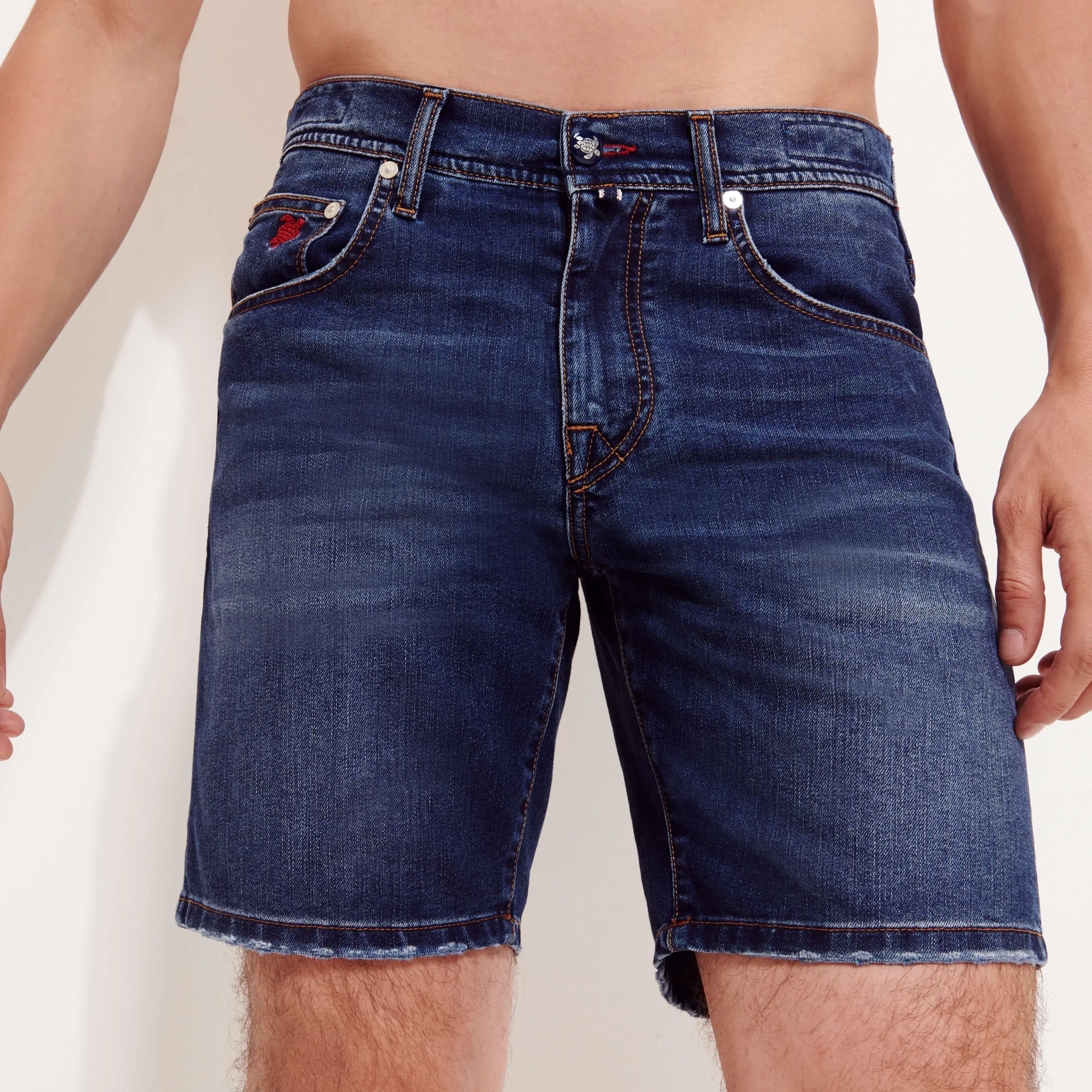 Shop Vilebrequin Men 5-Pockets Denim Bermuda Neo Medusa Med Denim W2/Blue