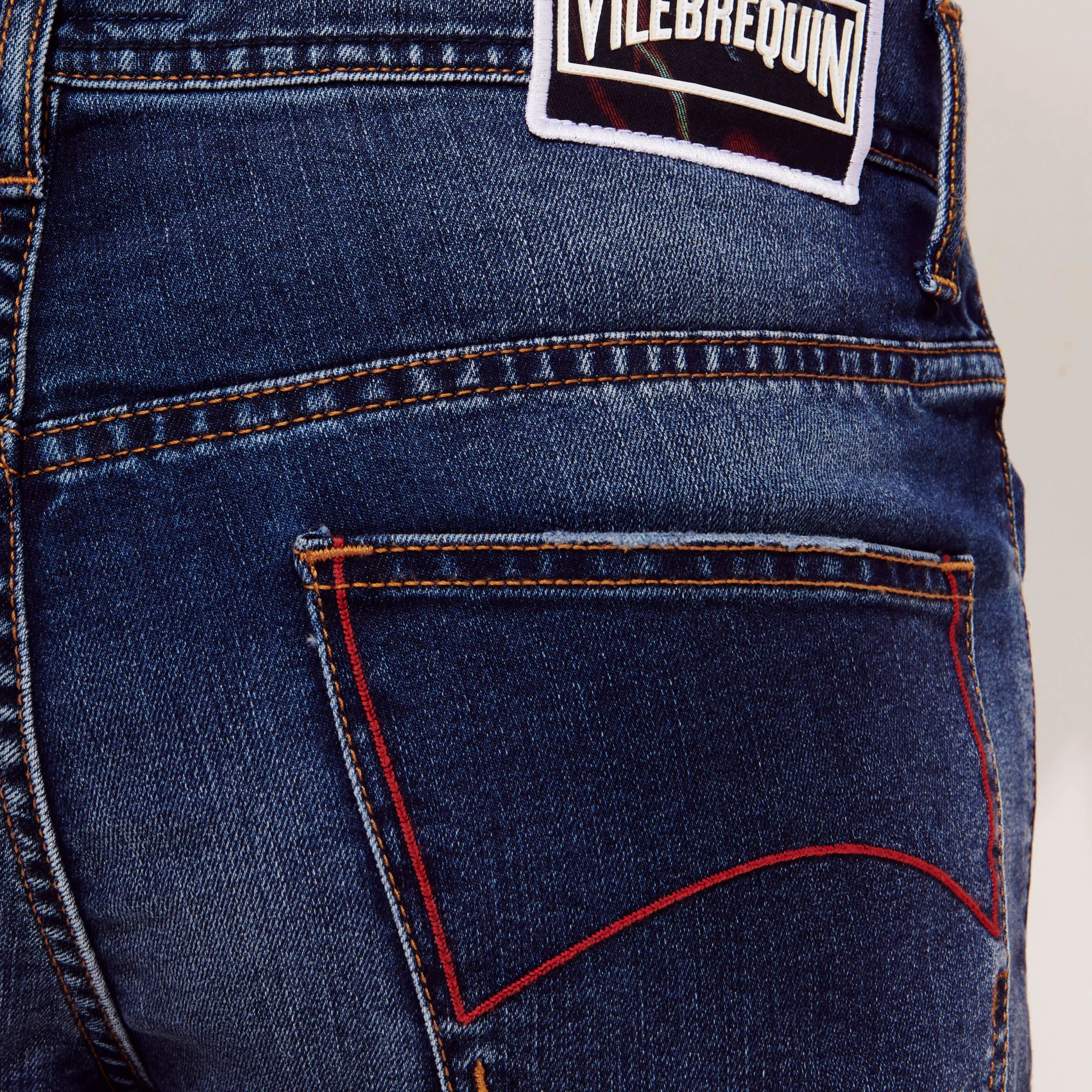 Shop Vilebrequin Men 5-Pockets Denim Bermuda Neo Medusa Med Denim W2/Blue