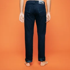 Store Vilebrequin Men 5-Pockets Jeans Requins 3D Dark Denim W1/Blue