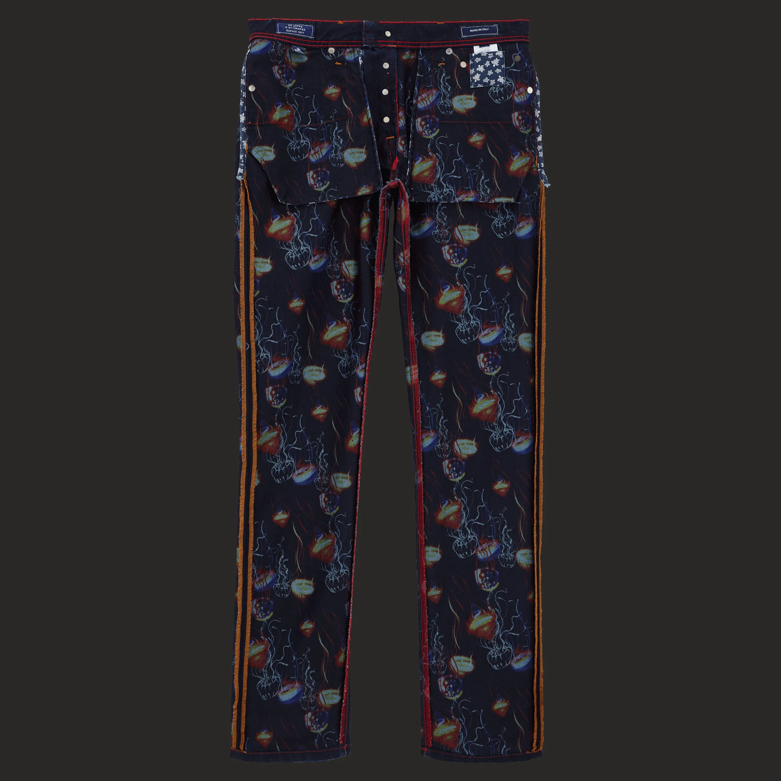 Flash Sale Vilebrequin Men 5-Pockets Printed Denim Pants Neo Medusa Dark Denim W1/Blue
