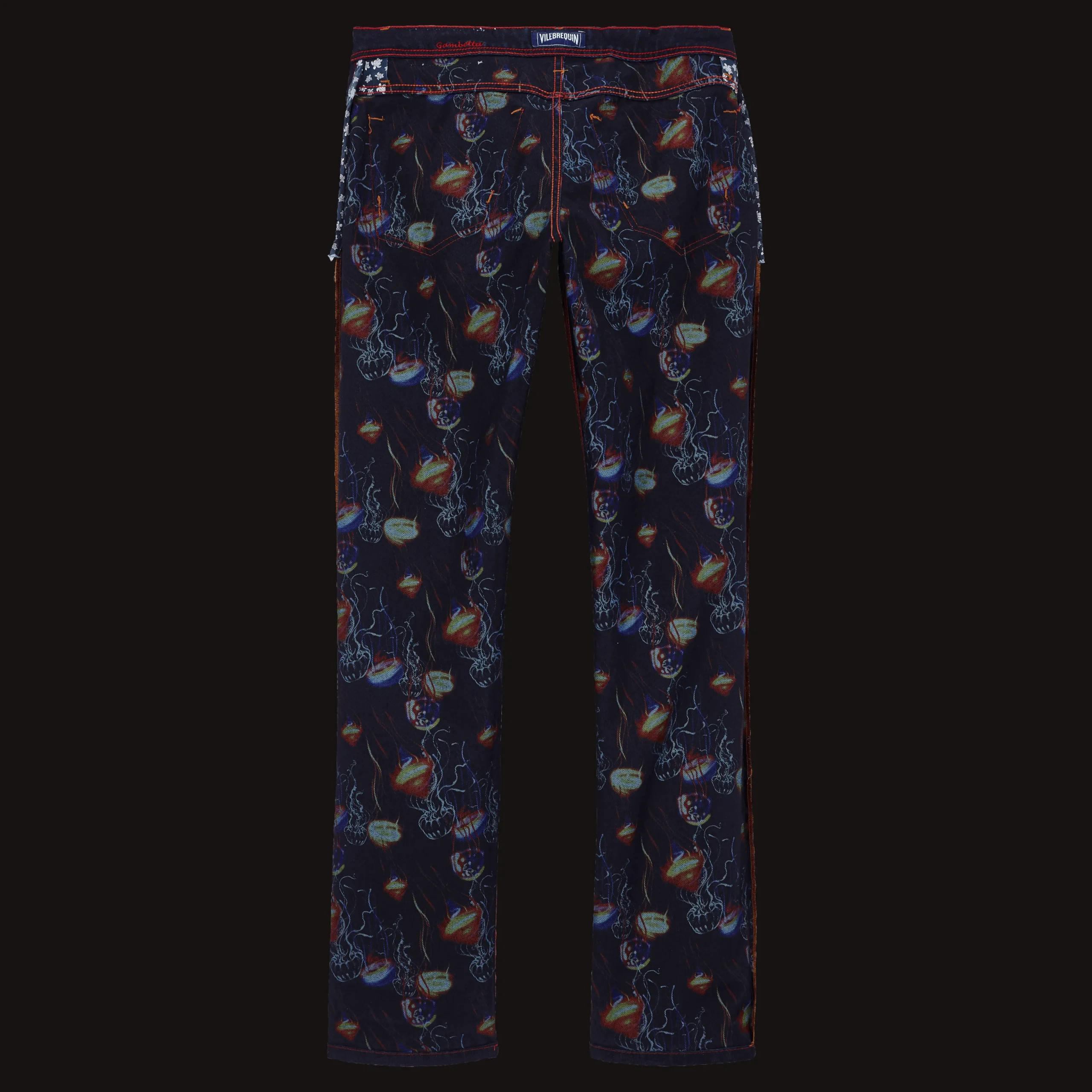 Flash Sale Vilebrequin Men 5-Pockets Printed Denim Pants Neo Medusa Dark Denim W1/Blue