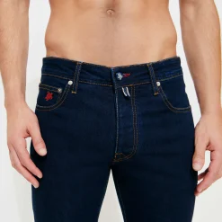 Flash Sale Vilebrequin Men 5-Pockets Printed Denim Pants Neo Medusa Dark Denim W1/Blue