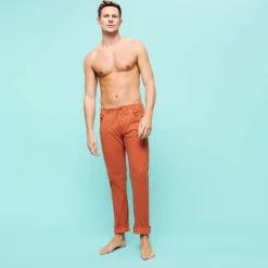 Clearance Vilebrequin Men 5-Pockets Printed Pants Micro Dot Rust/Orange