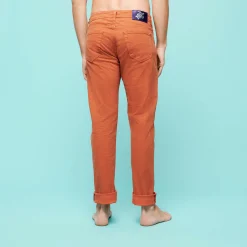 Clearance Vilebrequin Men 5-Pockets Printed Pants Micro Dot Rust/Orange