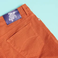 Clearance Vilebrequin Men 5-Pockets Printed Pants Micro Dot Rust/Orange