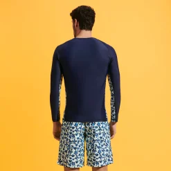 Best Vilebrequin Men Rashguard Long Sleeves Turtles Leopard Thalassa/Blue