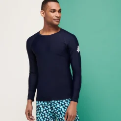 Best Sale Vilebrequin Men Rashguard Solid Navy/Blue