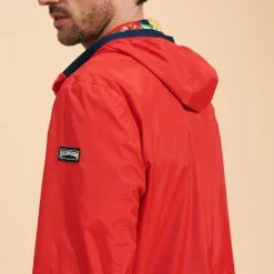 Sale Vilebrequin Men Reversible Windbreaker Jacket Marche Provencal Poppy Red/Red