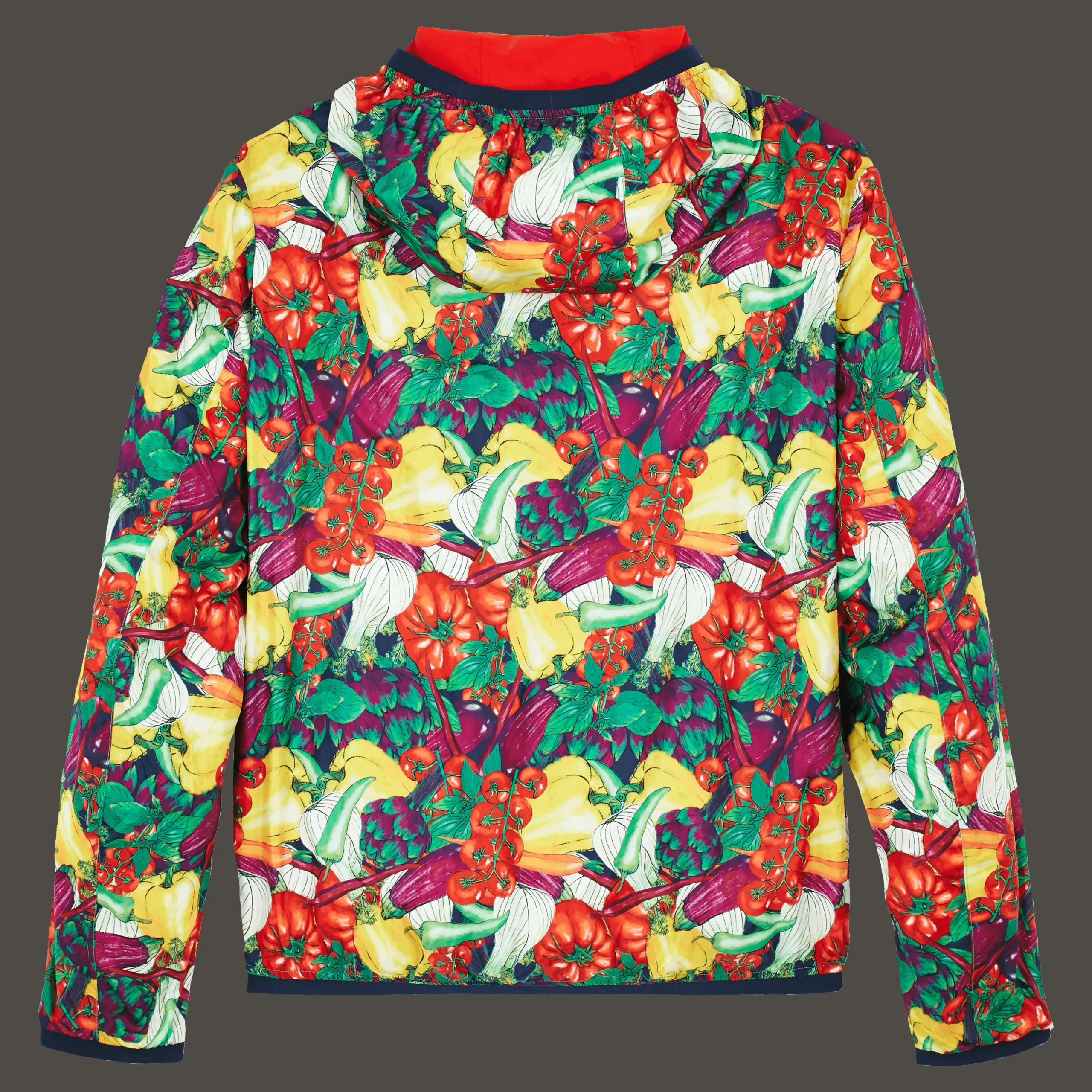 Sale Vilebrequin Men Reversible Windbreaker Jacket Marche Provencal Poppy Red/Red