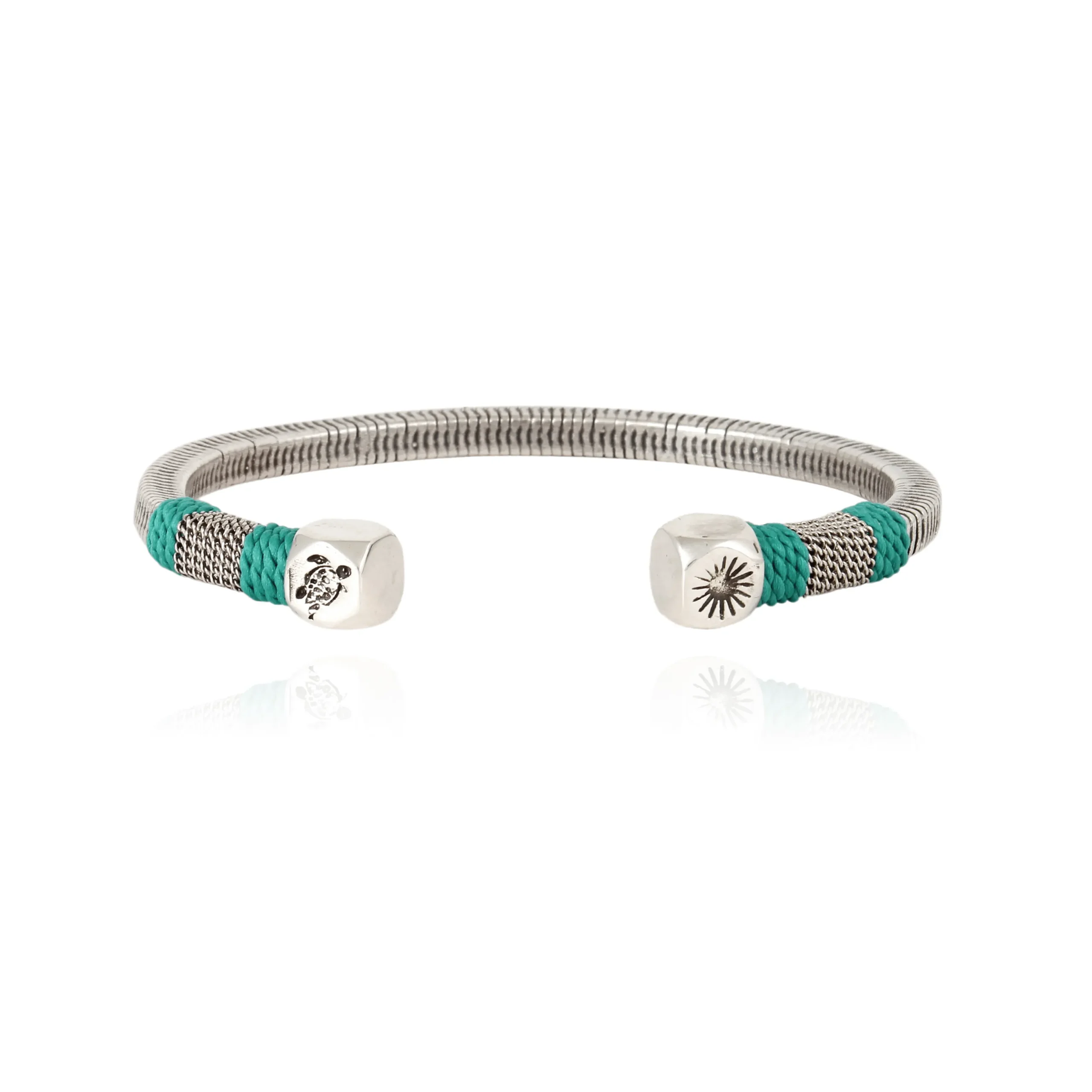 Hot Vilebrequin Men Silvered Jonc Bracelet - X Gas Bijoux Veronese Green/Green