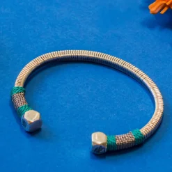 Hot Vilebrequin Men Silvered Jonc Bracelet - X Gas Bijoux Veronese Green/Green
