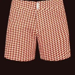 Best Sale Vilebrequin Men Stretch Short Swim Trunks Flat Belt Micro Mouettes Straw/Yellow