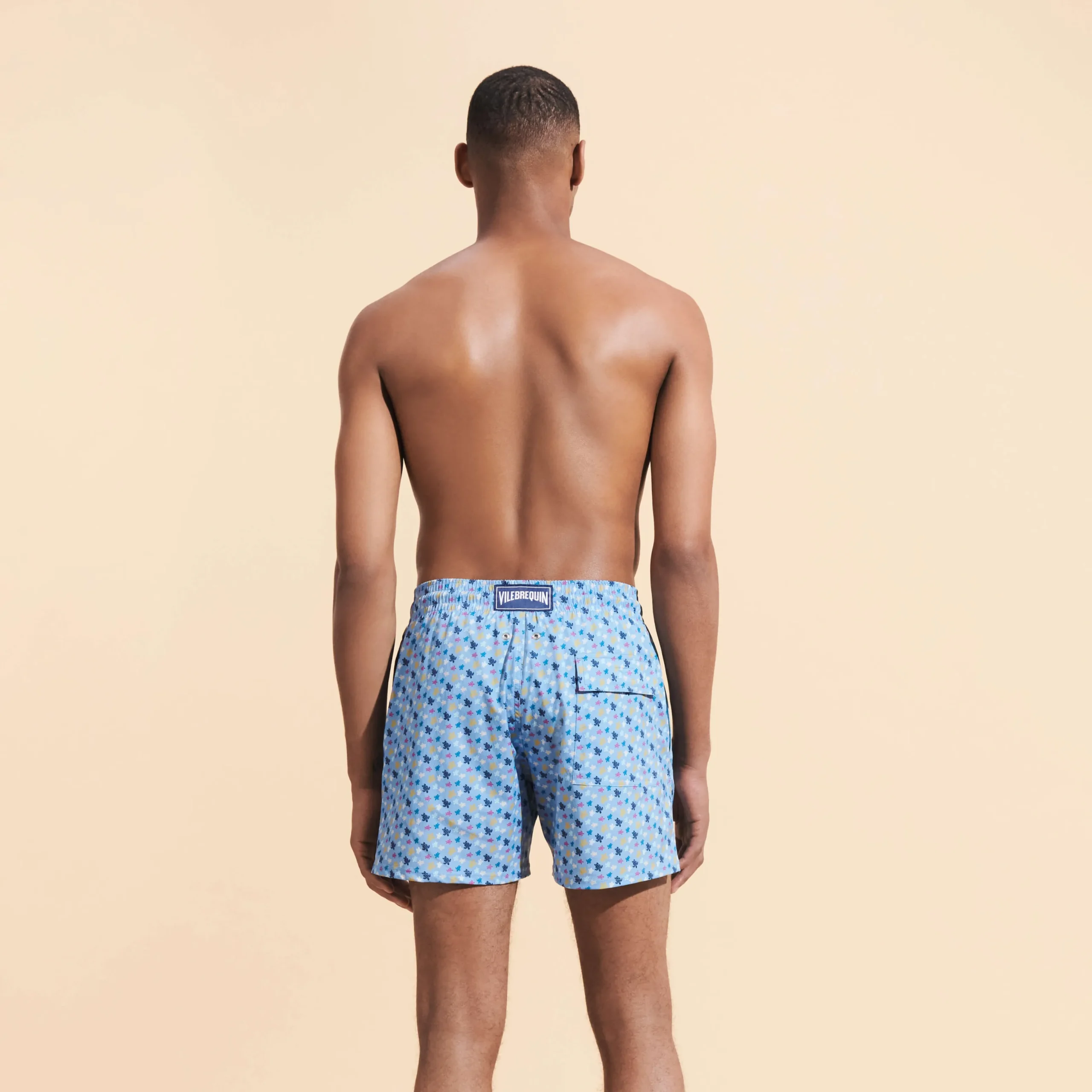 Best Sale Vilebrequin Men Stretch Swim Shorts Micro Ronde Des Tortues Rainbow Divine/Blue