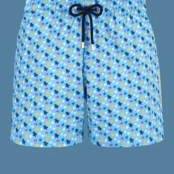 Best Sale Vilebrequin Men Stretch Swim Shorts Micro Ronde Des Tortues Rainbow Divine/Blue