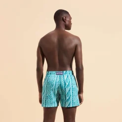 Outlet Vilebrequin Men Stretch Swim Trunks Aran Knit Thalassa/Blue