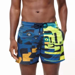 New Vilebrequin Men Stretch Swim Trunks Eternite - X Deux Femmes Noires Navy/Blue