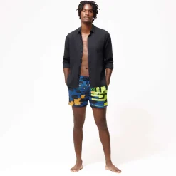 New Vilebrequin Men Stretch Swim Trunks Eternite - X Deux Femmes Noires Navy/Blue